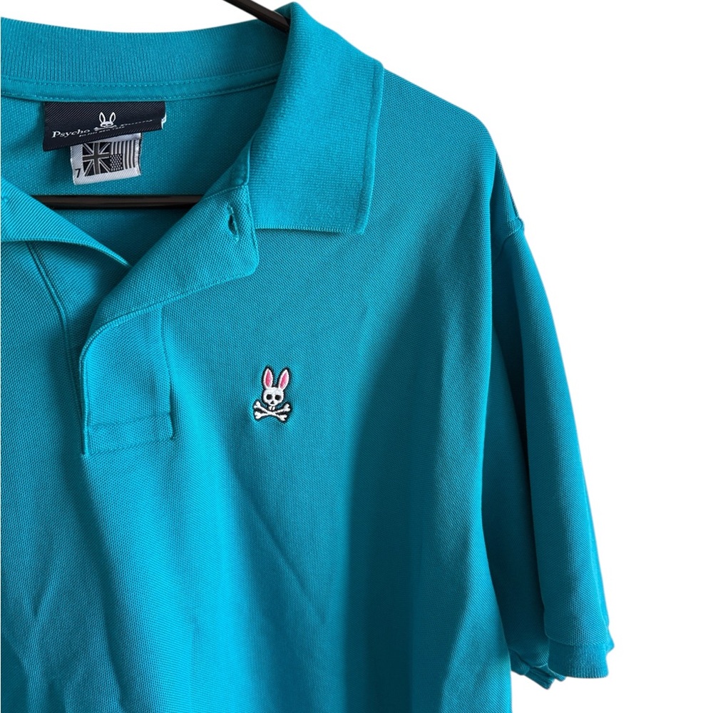Psycho Bunny Classic Pima Cotton Polo Shirt – Teal – Size 7 (XL) - Picture 3 of 7